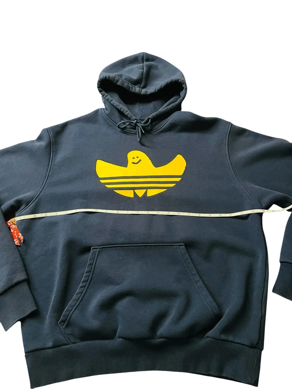 Adidas Mark Gonzalez Shmoo Trefoil Navy Blue Hoodie with Yellow Logo